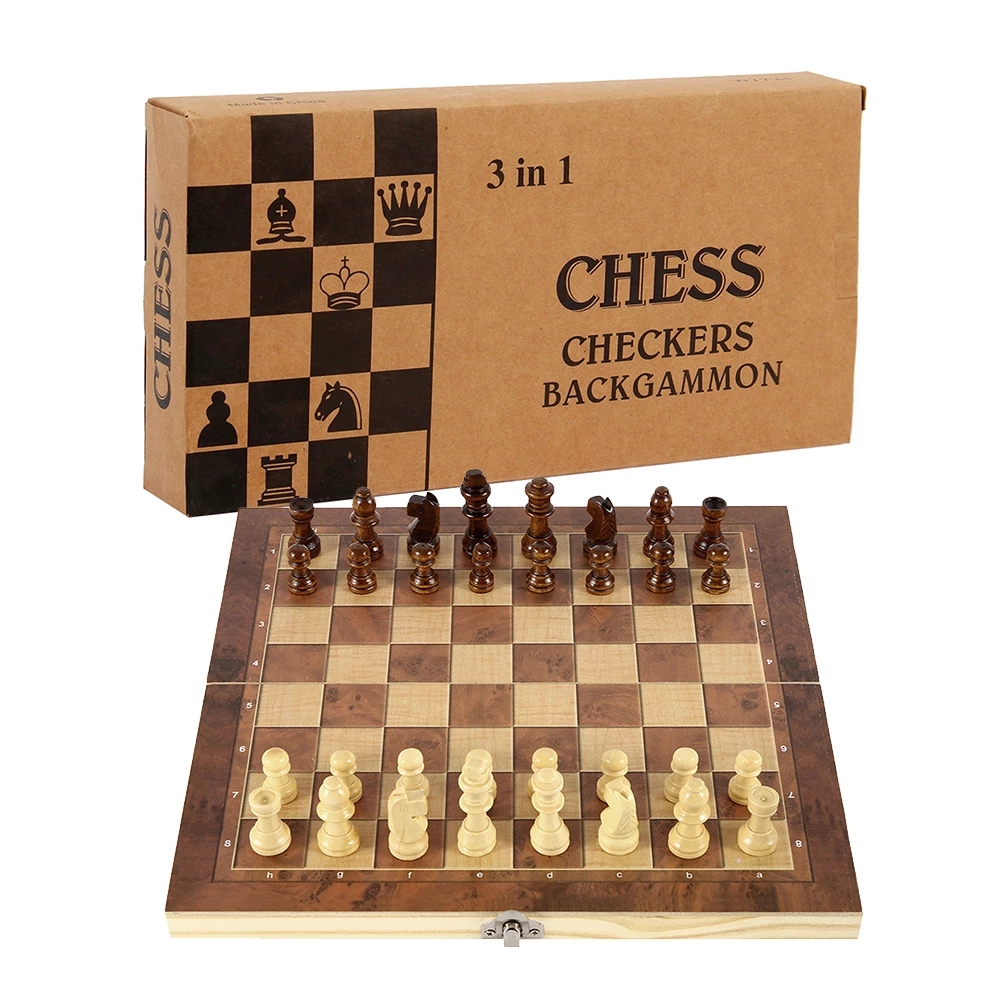 3 in 1 Chess Board, Folding Wo - Magnetic Travel Chess recension och pris