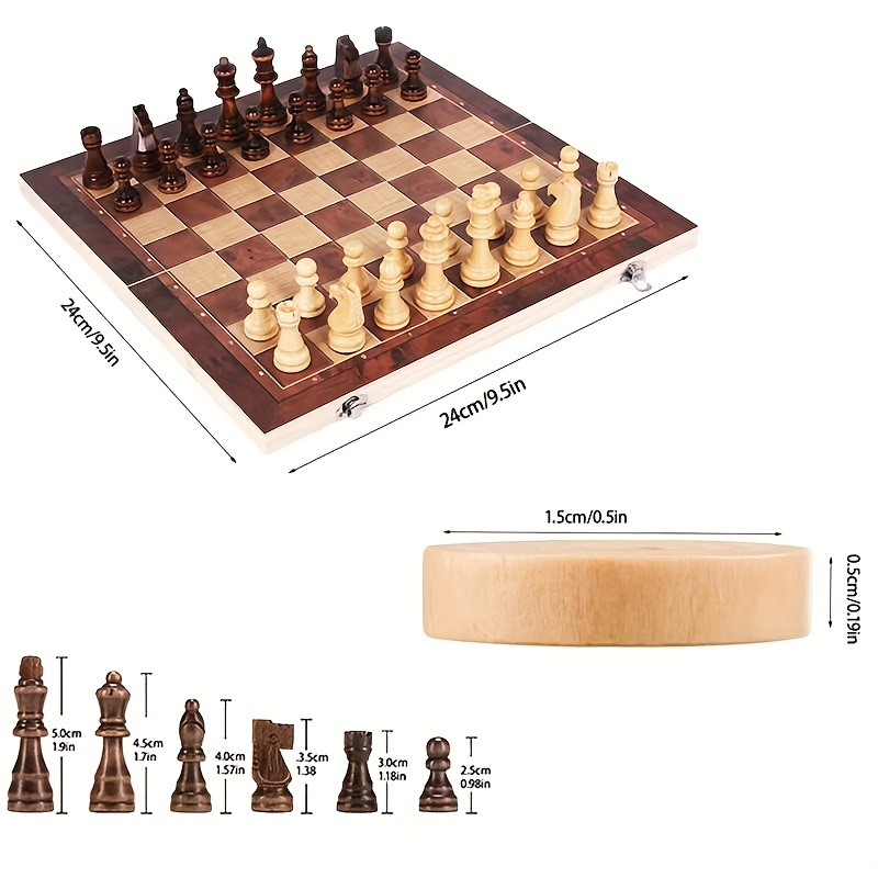3 in 1 Chess Board, Folding Wo - Magnetic Travel Chess recension och pris
