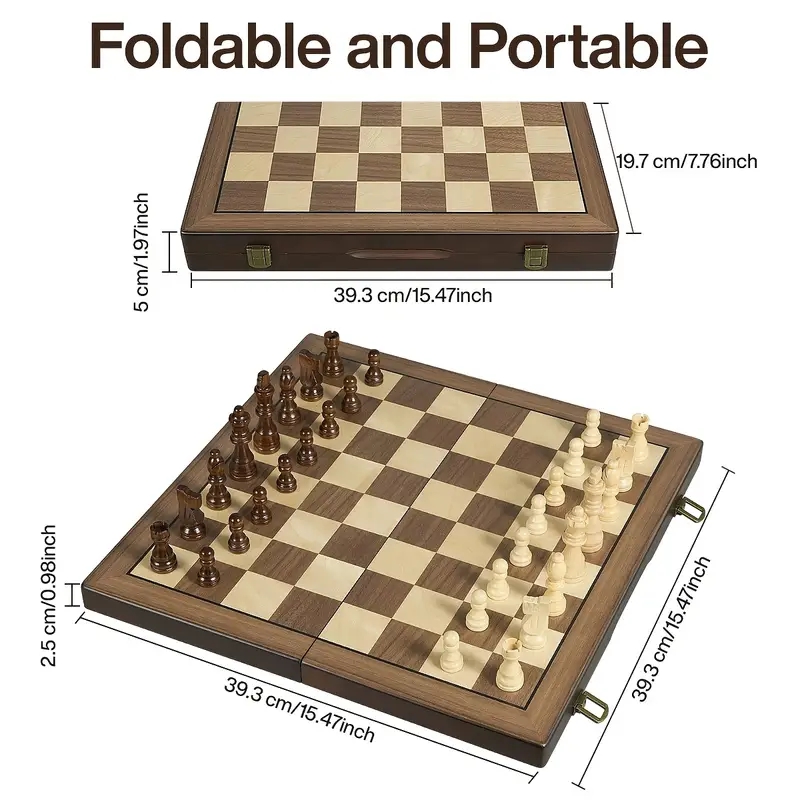 39.3cm/15.47inch magnetic wood - Magnetic Travel Chess recension och pris
