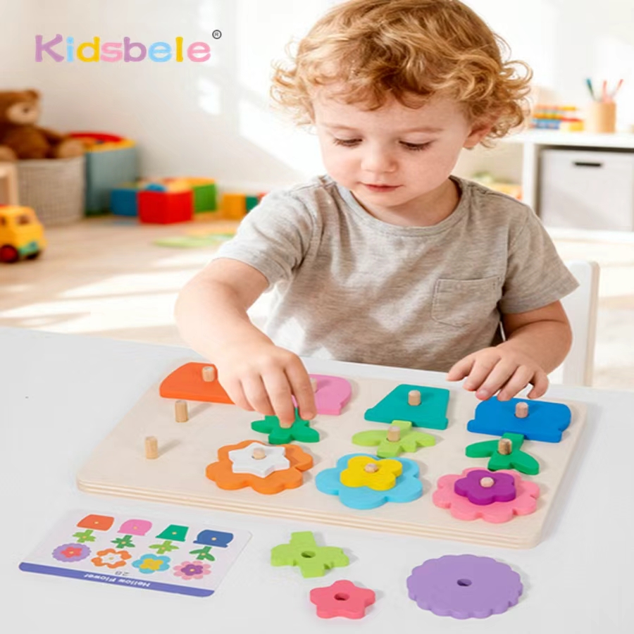 Montessori DIY Wooden Flower P - Board Game Nature recension och pris