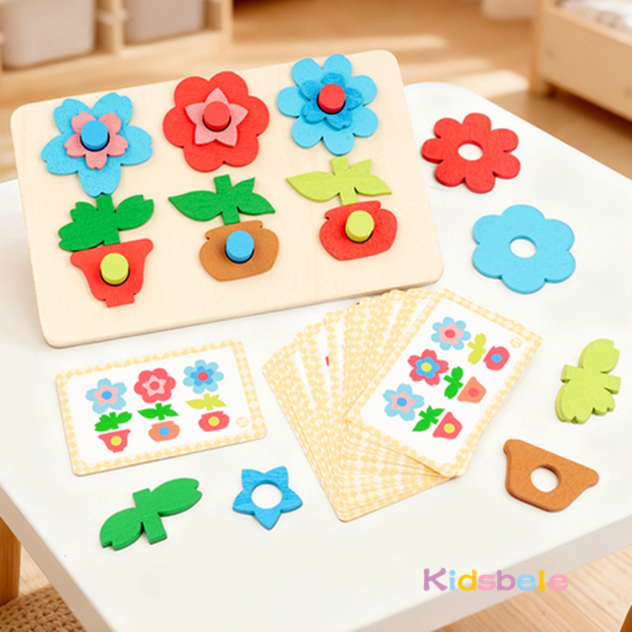 Montessori DIY Wooden Flower P - Board Game Nature recension och pris