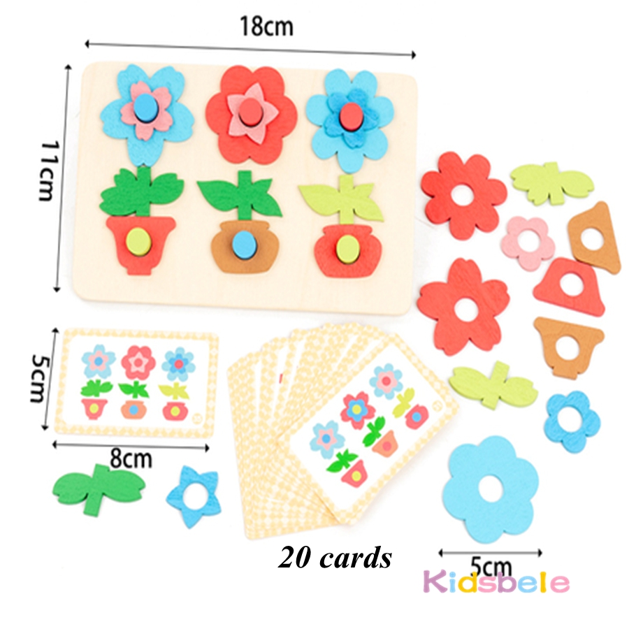 Montessori DIY Wooden Flower P - Board Game Nature recension och pris