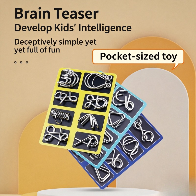 8 Pieces Metal Puzzle Set Clas - Board Game Education recension och pris