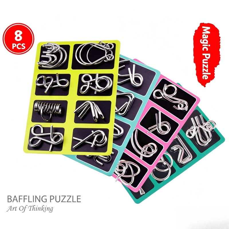8 Pieces Metal Puzzle Set Clas - Board Game Education recension och pris