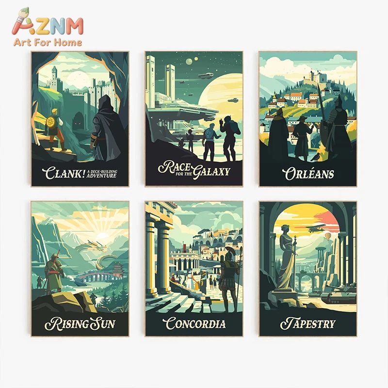 AZNM Retro Board Game Art Canv - Board Game Vintage recension och pris