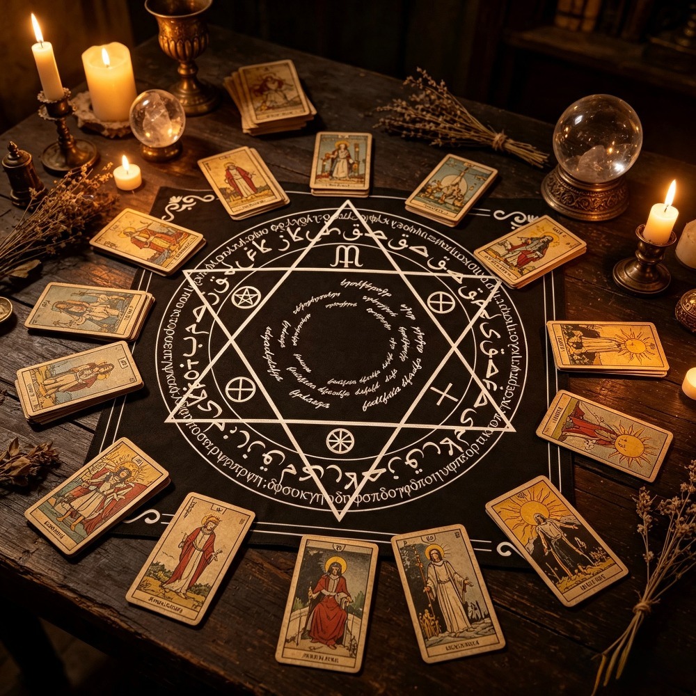 49cm Square Tarot Table Cloth, - Board Game Vintage recension och pris