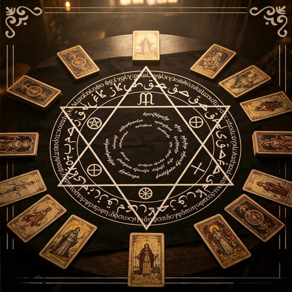 49cm Square Tarot Table Cloth, - Board Game Vintage recension och pris